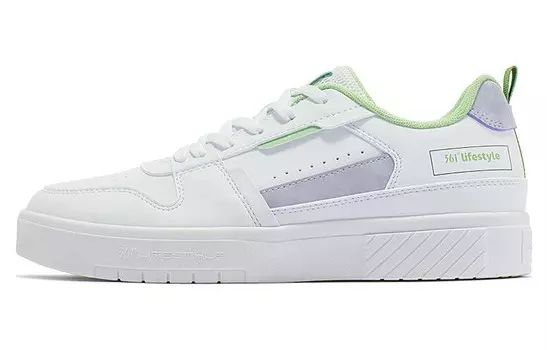 Скейтбордические кеды женские с низким верхом белый/фиолетовый/зеленый 361°