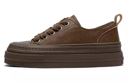 Скейтбордические кеды женские с низким верхом цвета кофе/абрикос/черный Dickies