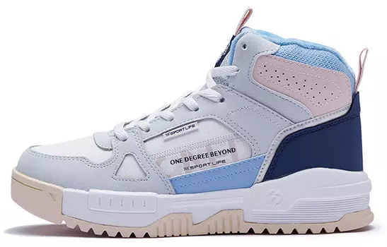 Скейтбордические кеды женские высокие белый/синий/серый/розовый 361°