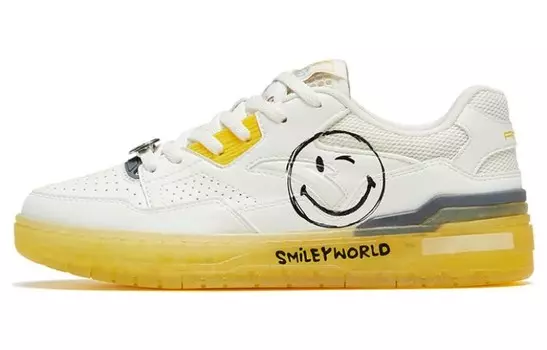 Скейтбордические кроссовки Flame 4.0 женские с низким верхом, белые/желтые Anta