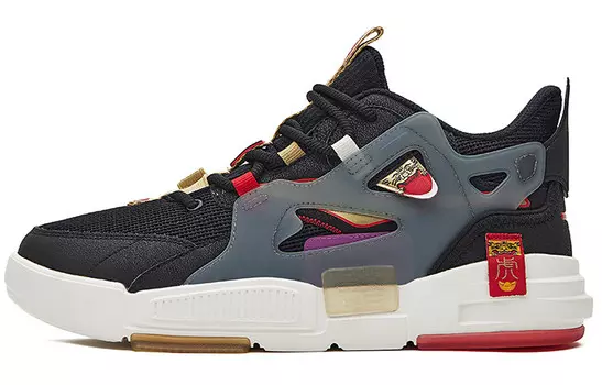 Скейтбординг обувь мужская средняя высота положительный черный/колледж красный Erke