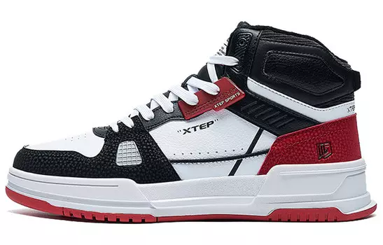 Скейтбординг обувь мужская высокая белая/черная/красная Xtep