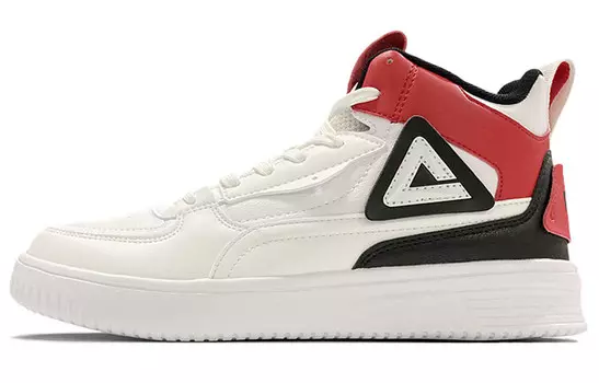 Скейтбординг обувь мужская высокая большая белая/большая красная Peak