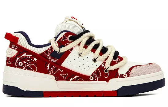 Скейтбординговые туфли мужские низкие белые/красные Lining