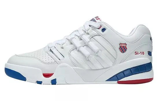 Скейтбординговые туфли мужские низкие белые/синие/красные Kswiss