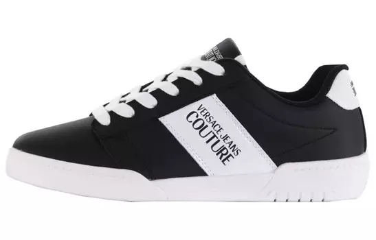 Скейтбординговые туфли мужские низкие черные/белые Versace Jeans