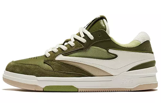 Скейтбординговые туфли мужские низкие капок зеленый микрокристаллический белый Erke