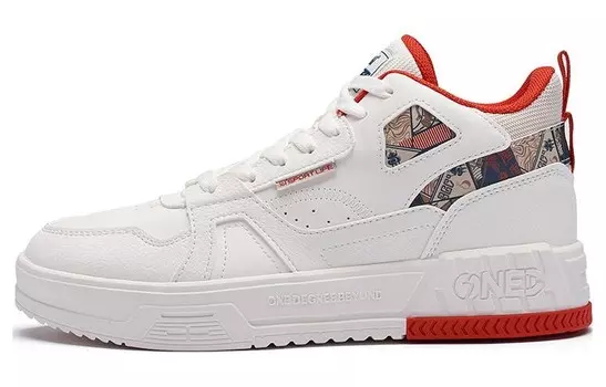 Скейтбординговые туфли мужские, среднего размера, белые/красные 361°