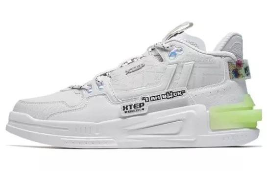 Скейтбординговые туфли мужские средней высоты белые/зеленые Xtep