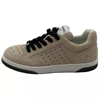 Скейтбординговые туфли женские низкие коричневые Chanel