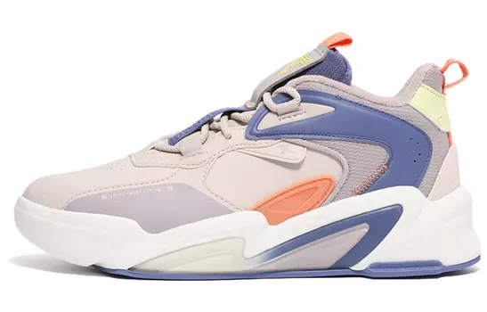 Скейтбординговые туфли женские средней высоты бежево-фиолетовые Xtep