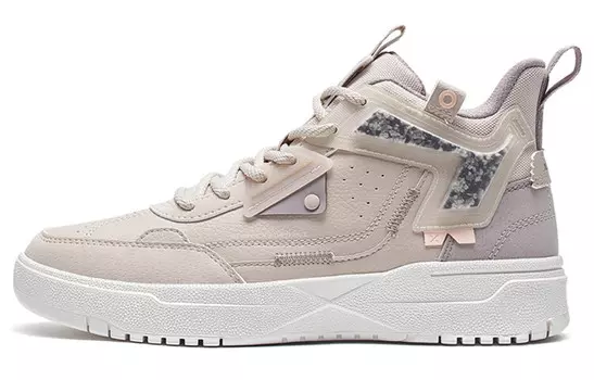 Скейтбординговые туфли женские, средней высоты, бежевые/розовые Xtep