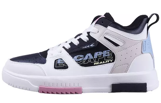 Скейтбординговые туфли женские, средней высоты, черные/белые/метр Xtep