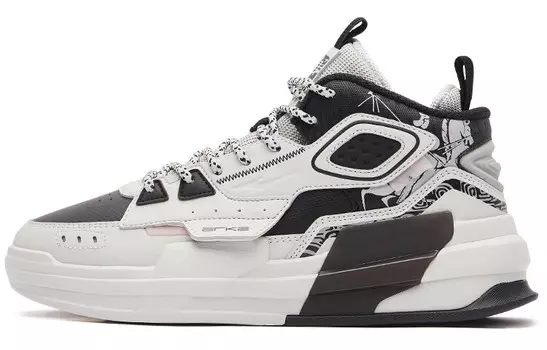 Скейтбординговые туфли женские, средней высоты, серые/черные, At One Point Erke