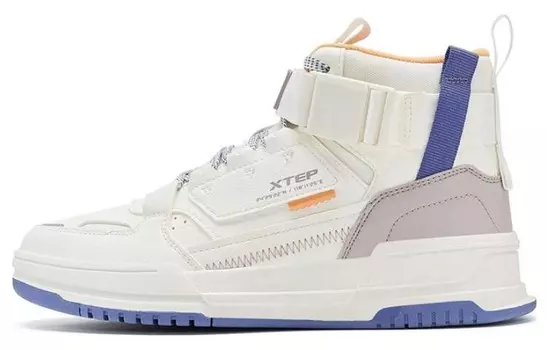 Скейтбординговые туфли женские высокие белые/оранжевые/фиолетовые Xtep