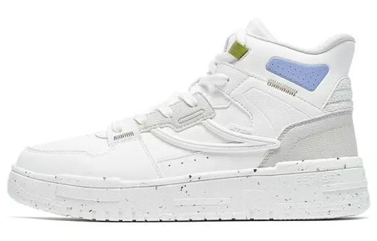 Скейтбординговые туфли женские высокие белые/серые/синие Xtep