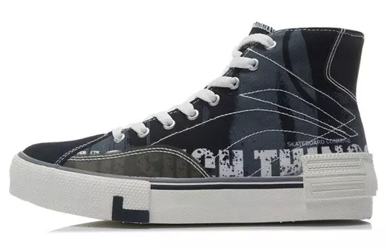 Скейтбординговые туфли женские высокие черные Lining