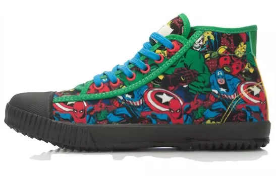 Скейтбординговые туфли женские высокие черные/зеленые Lining