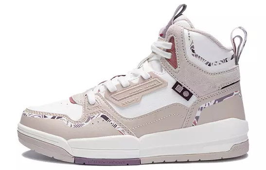 Скейтбординговые туфли женские высокие цвета слоновой кости/белый парус Xtep