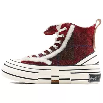 Скейтбординговые туфли женские высокие красные Xvessel