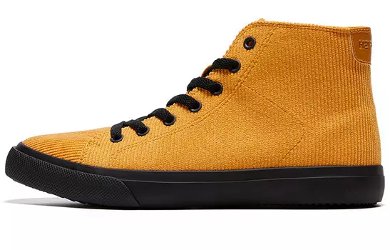 Скейтбординговые туфли женские высокие желтые Rockfish