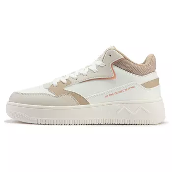 Скейтбордные кеды женские высокие Feather белый/абрикосово-коричневый 361°