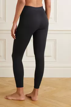 SKIMS Леггинсы из смесового хлопка с терморебристым узором - Soot, черный