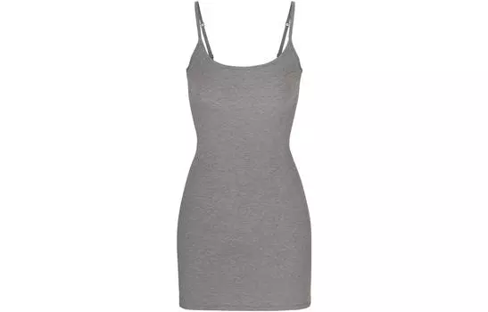 Skims Женское платье-комбинация цвета серый меланж