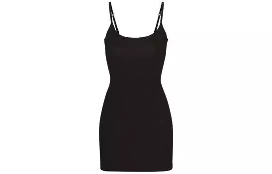 SKIMS Женское платье-комбинация, ОНИКС Черный/ОНИКС