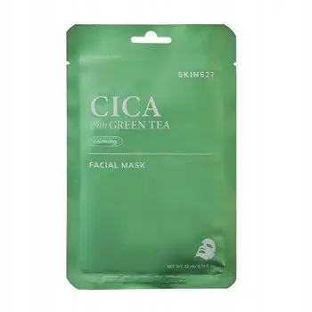 Skin627, Wtorka I Green Tea, восстанавливающая маска для лица, 22 мл