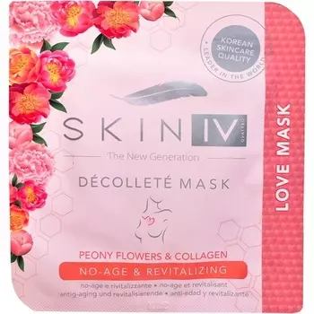 Skin IV Korean Love Mask Невозрастная и восстанавливающая маска для декольте с цветками пиона и коллагеном 25г