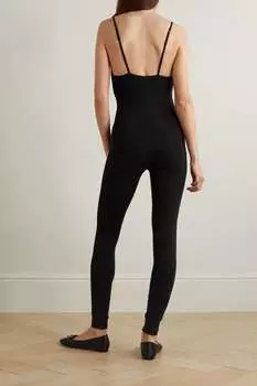 SKIN Комбинезон Zaria из органического хлопкового джерси Pima, черный