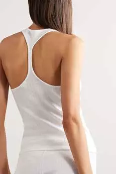 SKIN майка Penny из органического хлопка вязаного пуантеля, белый