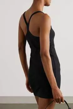 SKIN Платье мини в рубчик из хлопкового джерси Pima стрейч Inola, черный