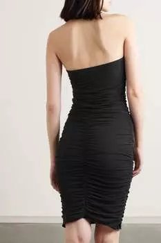 SKIN Платье Pima из смесового хлопкового джерси без бретелек и сборок Maia, черный