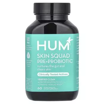 Skin Squad Pre + Пробиотик, 60 веганских капсул Hum Nutrition