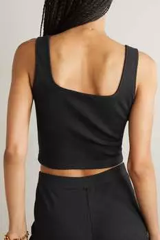 SKIN Укороченная майка Inari в рубчик из эластичного хлопка Pima, черный