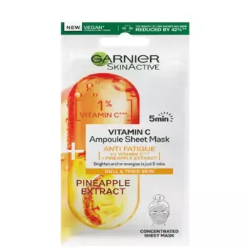 SkinActive Ампульная тканевая маска против усталости с ананасом и 1% витамина С, 15 г Garnier