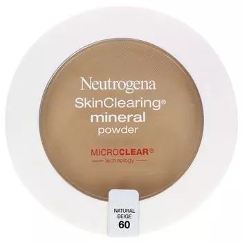 SkinClearing, Минеральная пудра, натуральный бежевый 60, 0,38 унции (11 г) Neutrogena
