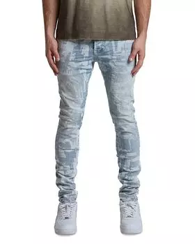 Скинни в стиле гранж с принтом, светло-индиго Purple Brand, синий