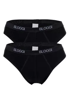 Skiny, Трусики 13221 с хлопком - 2 пары Sloggi, черный