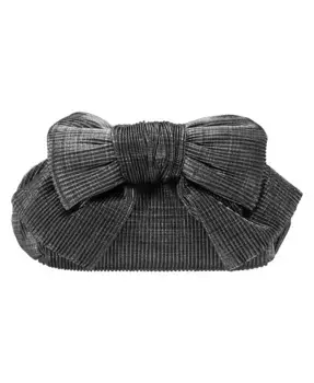 Складчатая металлизированная магнитная сумочка-клатч Frame Magnetic Clutch Nina, серебряный