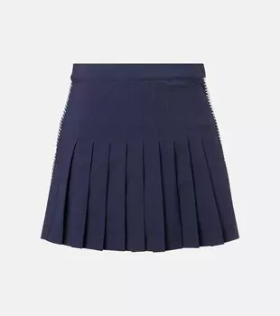 Складчатая теннисная юбка из твила Tory Burch, Deep Navy