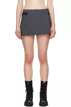 Складчатая юбка-миди с запахом Hyein Seo, серый