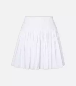 Складчатая юбка мини из хлопкового поплина Dolce&Gabbana, BIanco Ottico