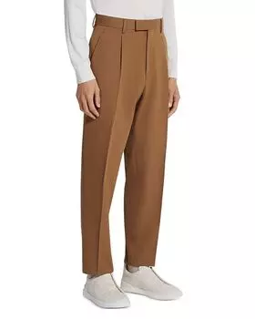 Складчатые брюки ZEGNA, коричневый