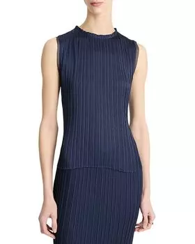 Складчатый свитер с круглым вырезом Vince, синий