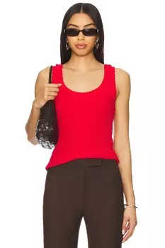 Складчатый топ без рукавов Enza Costa, red