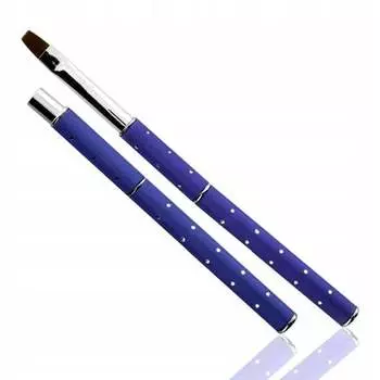 Складная кисть для геля, прямая, темно-синяя №8 AllePaznokcie