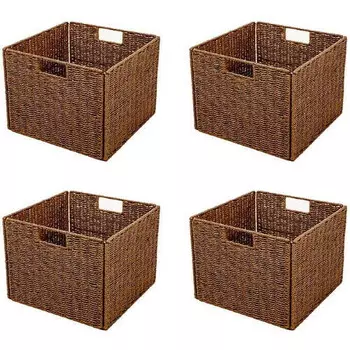 Складная корзина для хранения Trademark Innovations 4 шт, коричневый